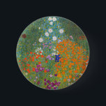 Gustav Klimt Flower Garden Cottage Nature Button<br><div class="desc">A beautiful garden painting - this is a classic painting by Gustav Klimt,  called Cottage Garden,  or Bauergarten,  1907,  which is a close up of a flower garden,  a colorful floral painting.</div>