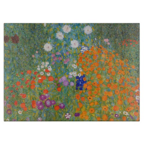 Gustav Klimt Flower Garden Cottage Nature Cutting Board