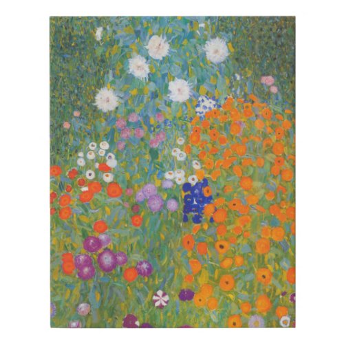 Gustav Klimt Flower Garden Cottage Nature Faux Canvas Print