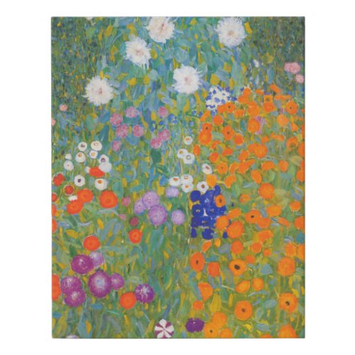 Gustav Klimt Flower Garden Cottage Nature Faux Canvas Print