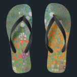 Gustav Klimt Flower Garden Cottage Nature Flip Flops<br><div class="desc">A beautiful garden painting - this is a classic painting by Gustav Klimt,  called Cottage Garden,  or Bauergarten,  1907,  which is a close up of a flower garden,  a colorful floral painting.</div>