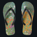 Gustav Klimt Flower Garden Cottage Nature Flip Flops<br><div class="desc">A beautiful garden painting - this is a classic painting by Gustav Klimt,  called Cottage Garden,  or Bauergarten,  1907,  which is a close up of a flower garden,  a colorful floral painting.</div>