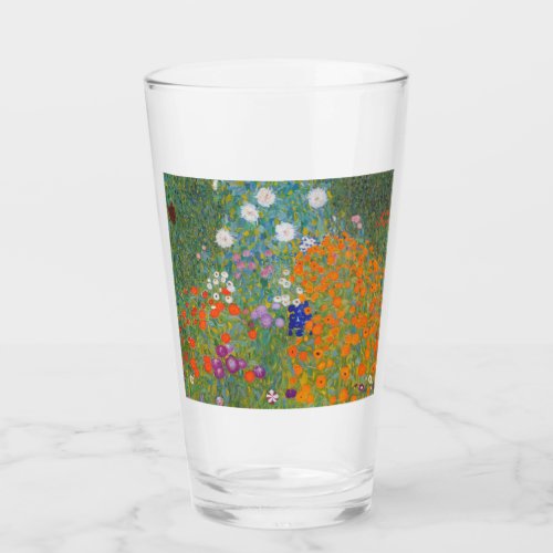 Gustav Klimt Flower Garden Cottage Nature Glass