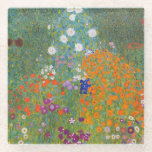 Gustav Klimt Flower Garden Cottage Nature Glass Coaster<br><div class="desc">A beautiful garden painting - this is a classic painting by Gustav Klimt,  called Cottage Garden,  or Bauergarten,  1907,  which is a close up of a flower garden,  a colorful floral painting.</div>