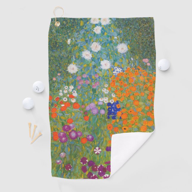 Gustav Klimt Flower Garden Cottage Nature Golf Towel (InSitu)