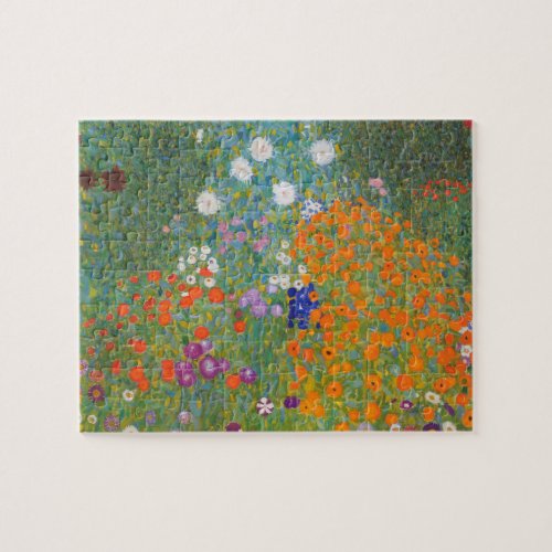 Gustav Klimt Flower Garden Cottage Nature Jigsaw Puzzle