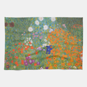 Gustav Klimt Flower Garden Cottage Nature Kitchen Towel