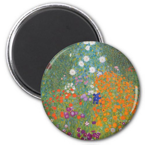 Gustav Klimt Flower Garden Cottage Nature Magnet