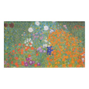 Gustav Klimt Flower Garden Cottage Nature Name Tag