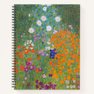 Gustav Klimt Flower Garden Cottage Nature Notebook