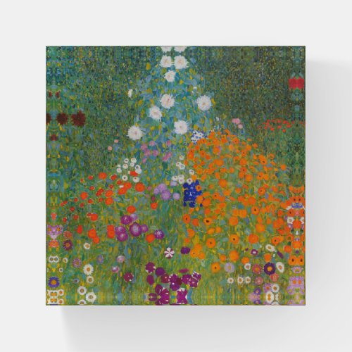 Gustav Klimt Flower Garden Cottage Nature Paperweight