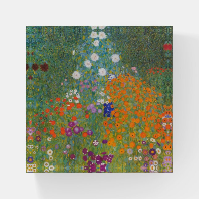 Gustav Klimt Flower Garden Cottage Nature Paperweight (Front)