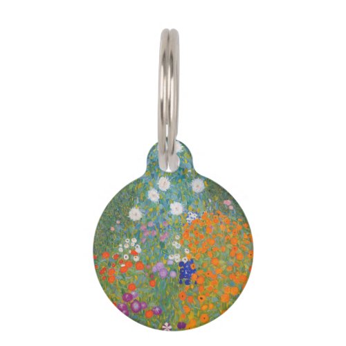 Gustav Klimt Flower Garden Cottage Nature Pet ID Tag