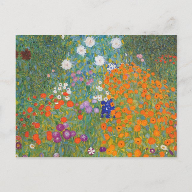 Gustav Klimt Flower Garden Cottage Nature Postcard (Front)