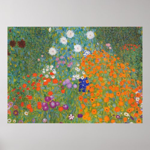Gustav Klimt Flower Garden Cottage Nature Poster