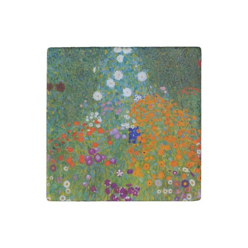 Gustav Klimt Flower Garden Cottage Nature Stone Magnet