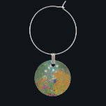 Gustav Klimt Flower Garden Cottage Nature Wine Charm<br><div class="desc">A beautiful garden painting - this is a classic painting by Gustav Klimt,  called Cottage Garden,  or Bauergarten,  1907,  which is a close up of a flower garden,  a colorful floral painting.</div>
