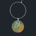 Gustav Klimt Flower Garden Cottage Nature Wine Charm<br><div class="desc">A beautiful garden painting - this is a classic painting by Gustav Klimt,  called Cottage Garden,  or Bauergarten,  1907,  which is a close up of a flower garden,  a colorful floral painting.</div>