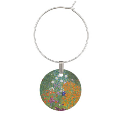 Gustav Klimt Flower Garden Cottage Nature Wine Charm