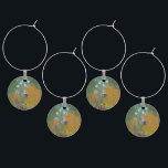 Gustav Klimt Flower Garden Cottage Nature Wine Charm<br><div class="desc">A beautiful garden painting - this is a classic painting by Gustav Klimt,  called Cottage Garden,  or Bauergarten,  1907,  which is a close up of a flower garden,  a colorful floral painting.</div>