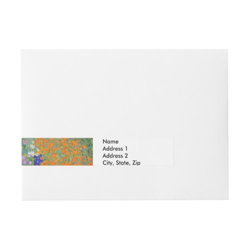 Gustav Klimt Flower Garden Cottage Nature Wrap Around Address Label