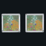 Gustav Klimt - Flower Garden Cufflinks<br><div class="desc">Flower Garden - Gustav Klimt in 1905-1907</div>