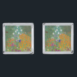 Gustav Klimt - Flower Garden Cufflinks<br><div class="desc">Flower Garden - Gustav Klimt in 1905-1907</div>