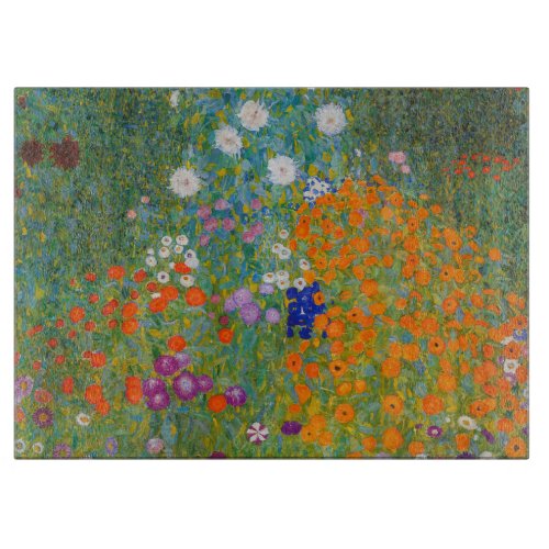 Gustav Klimt _ Flower Garden Cutting Board