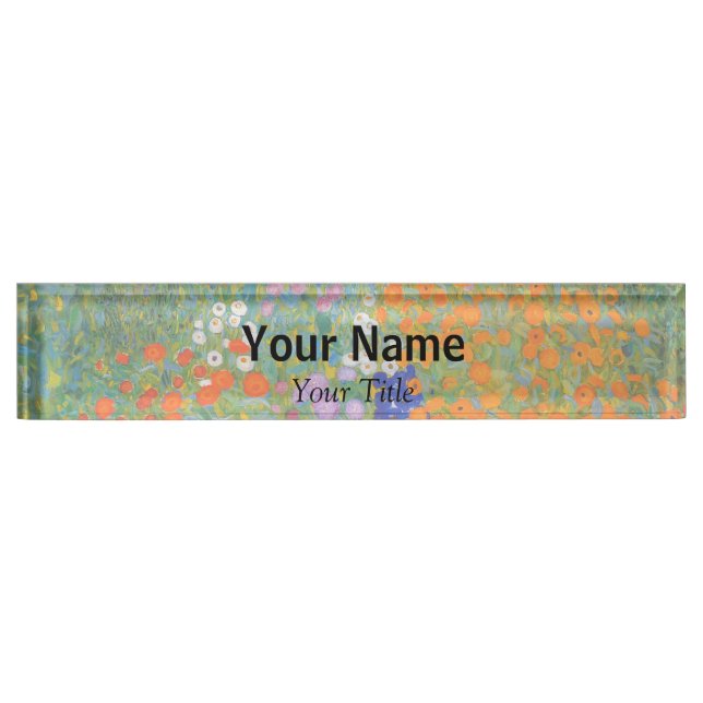 Gustav Klimt - Flower Garden Desk Name Plate (Front)