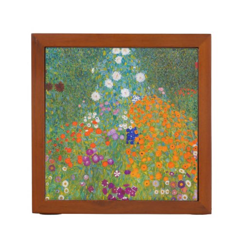 Gustav Klimt _ Flower Garden Desk Organizer