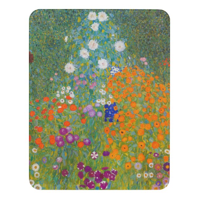 Gustav Klimt - Flower Garden Door Sign (Contemporary Vert)