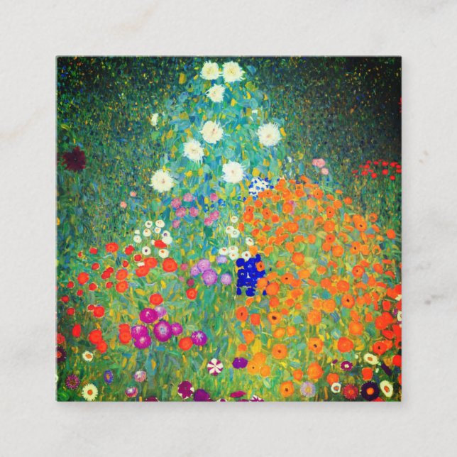 Gustav Klimt Flower Garden Enclosure Card (Front)