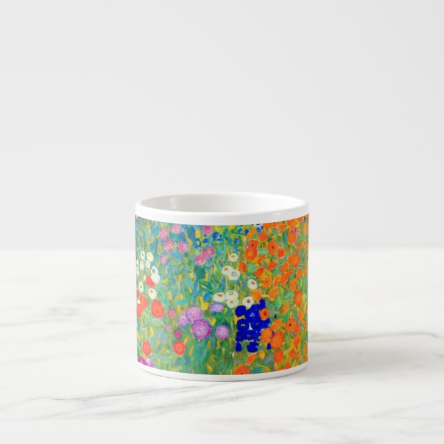 Gustav Klimt Flower Garden Espresso Cup (Front)