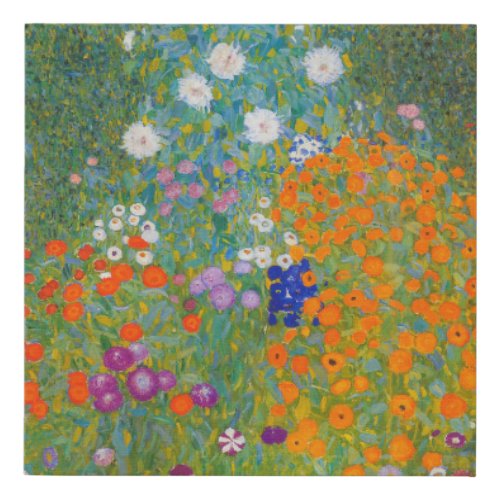 Gustav Klimt _ Flower Garden Faux Canvas Print