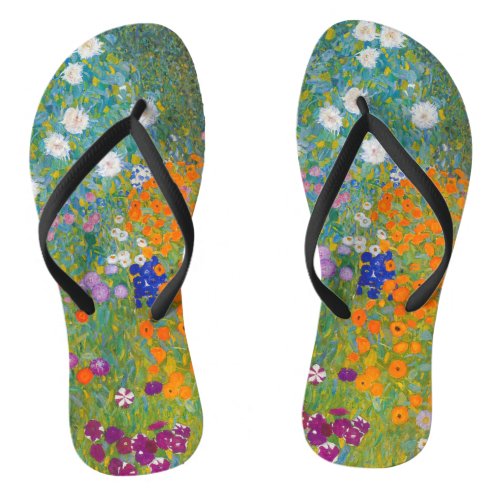 Gustav Klimt _ Flower Garden Flip Flops