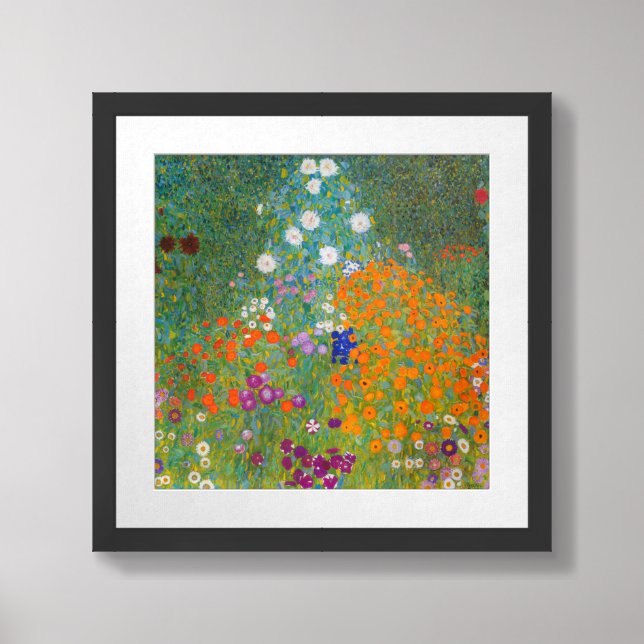 Gustav Klimt - Flower Garden Framed Art (Framed Front)