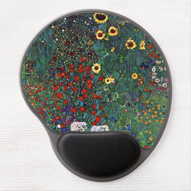 Gustav Klimt Flower Garden Gel Mouse Pad (Front)