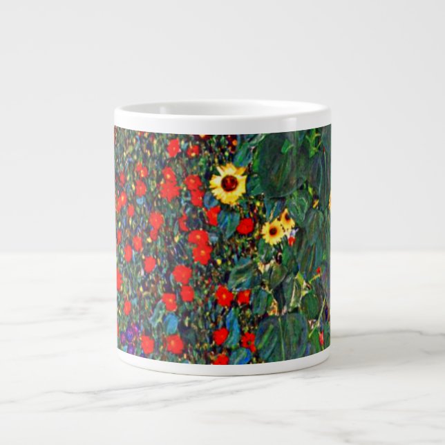 Gustav Klimt Flower Garden Giant Coffee Mug (Front)