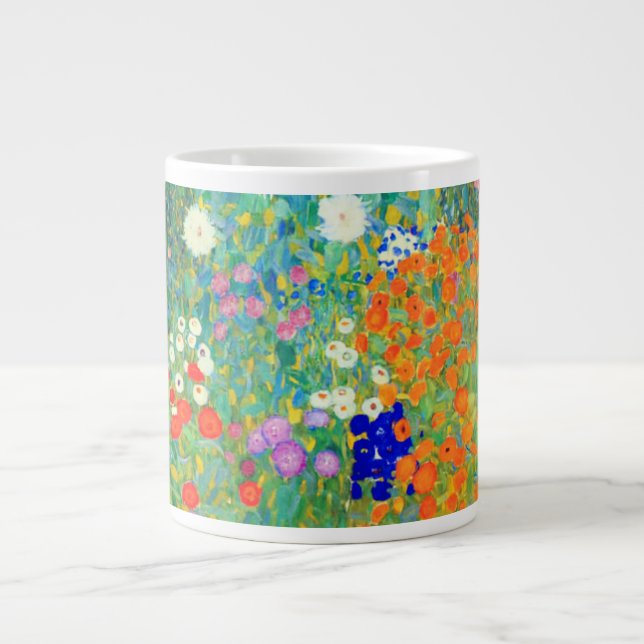 Gustav Klimt Flower Garden Giant Coffee Mug (Front)