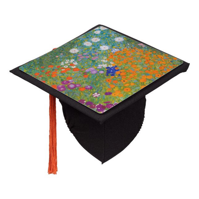 Gustav Klimt - Flower Garden Graduation Cap Topper (Angled)