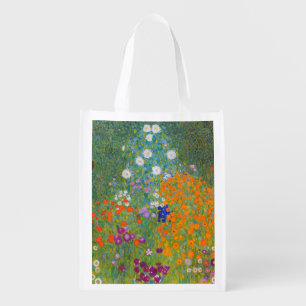 Gustav Klimt - Flower Garden Grocery Bag