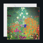 Gustav Klimt Flower Garden Invitation<br><div class="desc">Card featuring Gustav Klimt’s oil painting Flower Garden (1906). A beautiful garden of purple,  red,  white,  blue,  and orange flowers. A great gift for fans of Art Nouveau and Austrian art.</div>