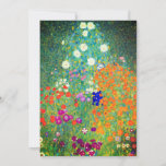 Gustav Klimt Flower Garden Invitation<br><div class="desc">Card featuring Gustav Klimt’s oil painting Flower Garden (1906). A beautiful garden of purple,  red,  white,  blue,  and orange flowers. A great gift for fans of Art Nouveau and Austrian art.</div>