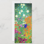 Gustav Klimt Flower Garden Invitation<br><div class="desc">Card featuring Gustav Klimt’s oil painting Flower Garden (1906). A beautiful garden of purple,  red,  white,  blue,  and orange flowers. A great gift for fans of Art Nouveau and Austrian art.</div>