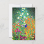 Gustav Klimt Flower Garden Invitation<br><div class="desc">Card featuring Gustav Klimt’s oil painting Flower Garden (1906). A beautiful garden of purple,  red,  white,  blue,  and orange flowers. A great gift for fans of Art Nouveau and Austrian art.</div>