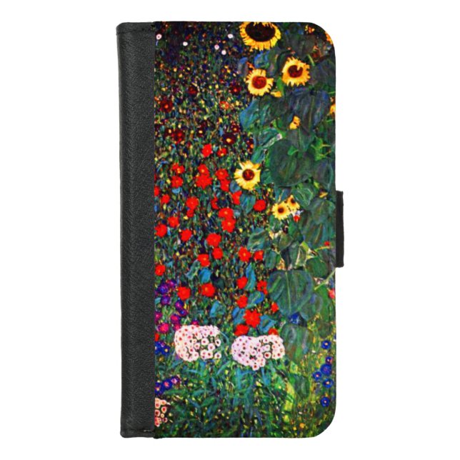 Gustav Klimt Flower Garden iPhone Wallet Case (Front)