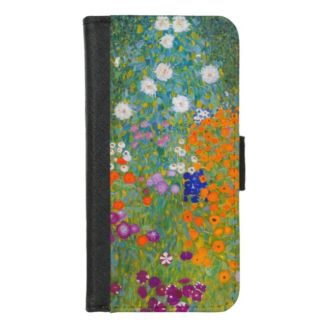 Gustav Klimt - Flower Garden iPhone Wallet Case (Front)