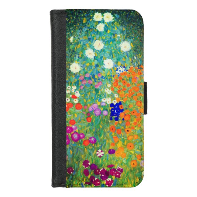 Gustav Klimt Flower Garden iPhone Wallet Case (Front)