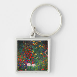 Gustav Klimt Flower Garden Keychain