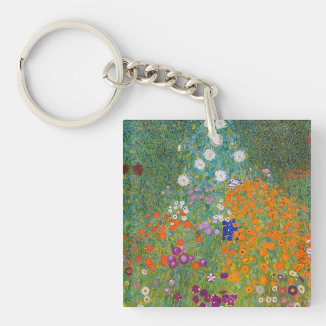 Gustav Klimt - Flower Garden Keychain (Front)